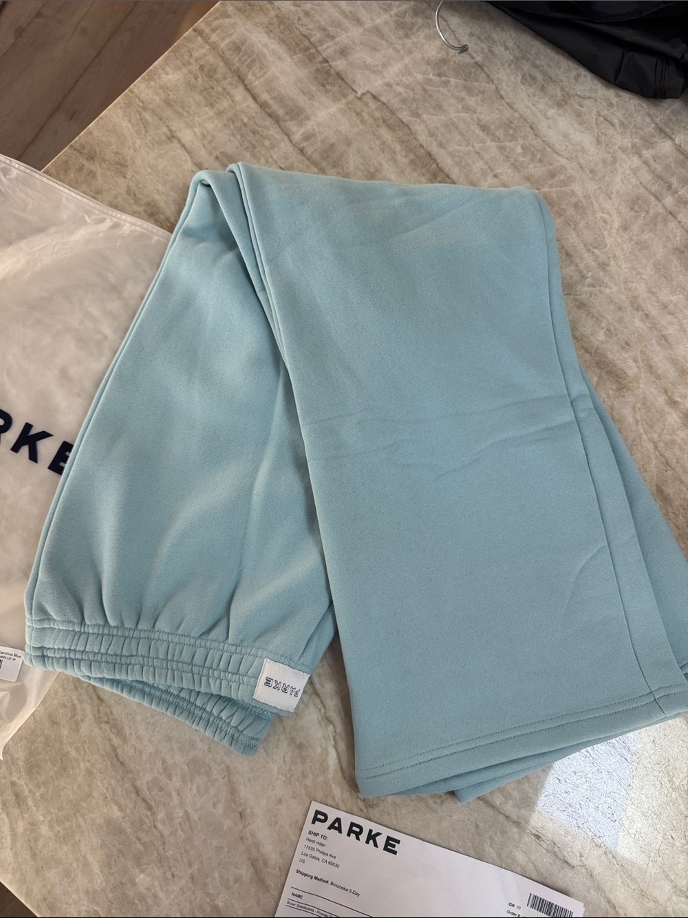 NWT Parke Boxer Sweatpants - Powder Blue- M - Picture 3 of 4